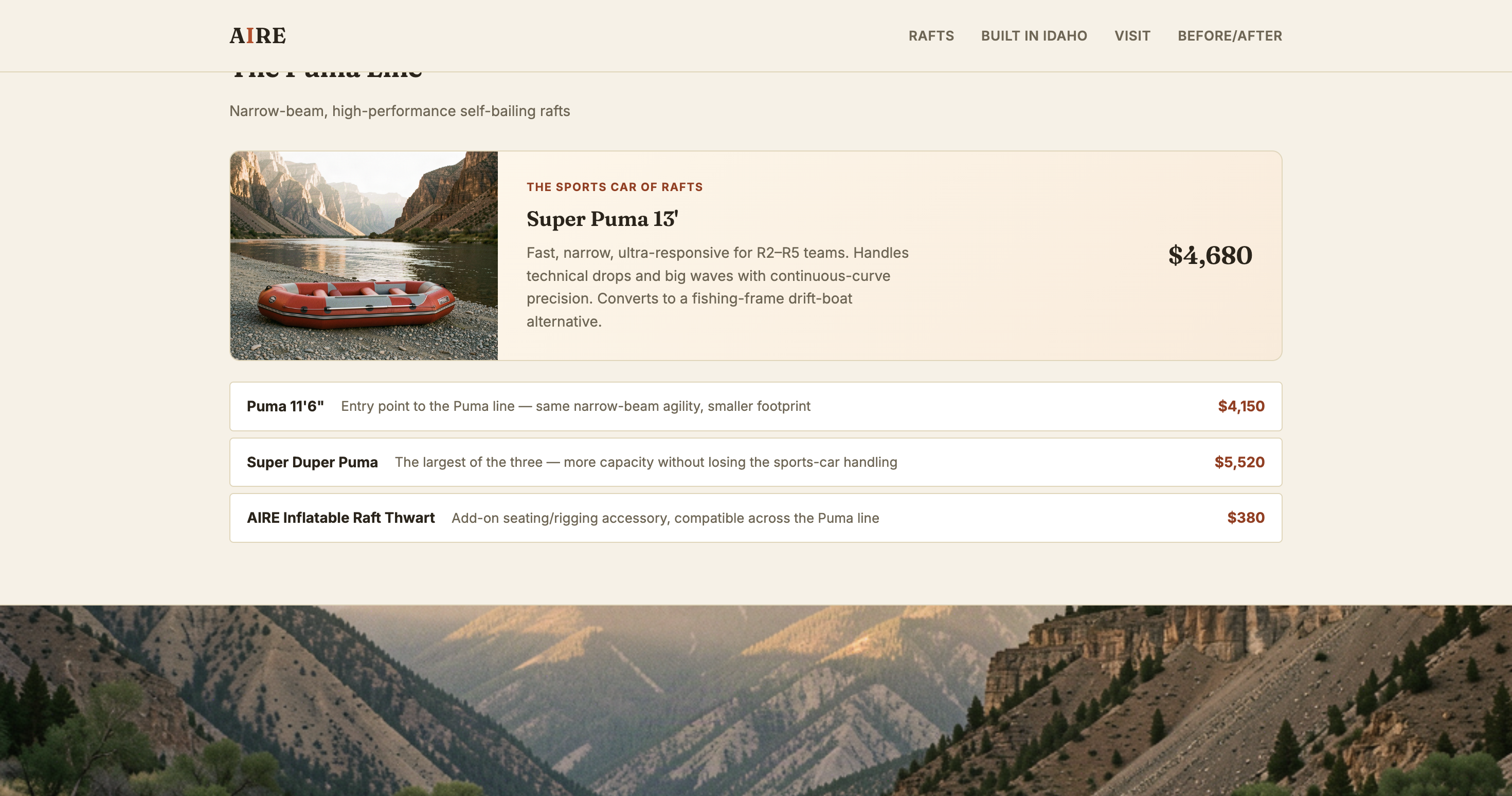 Redesigned product showcase